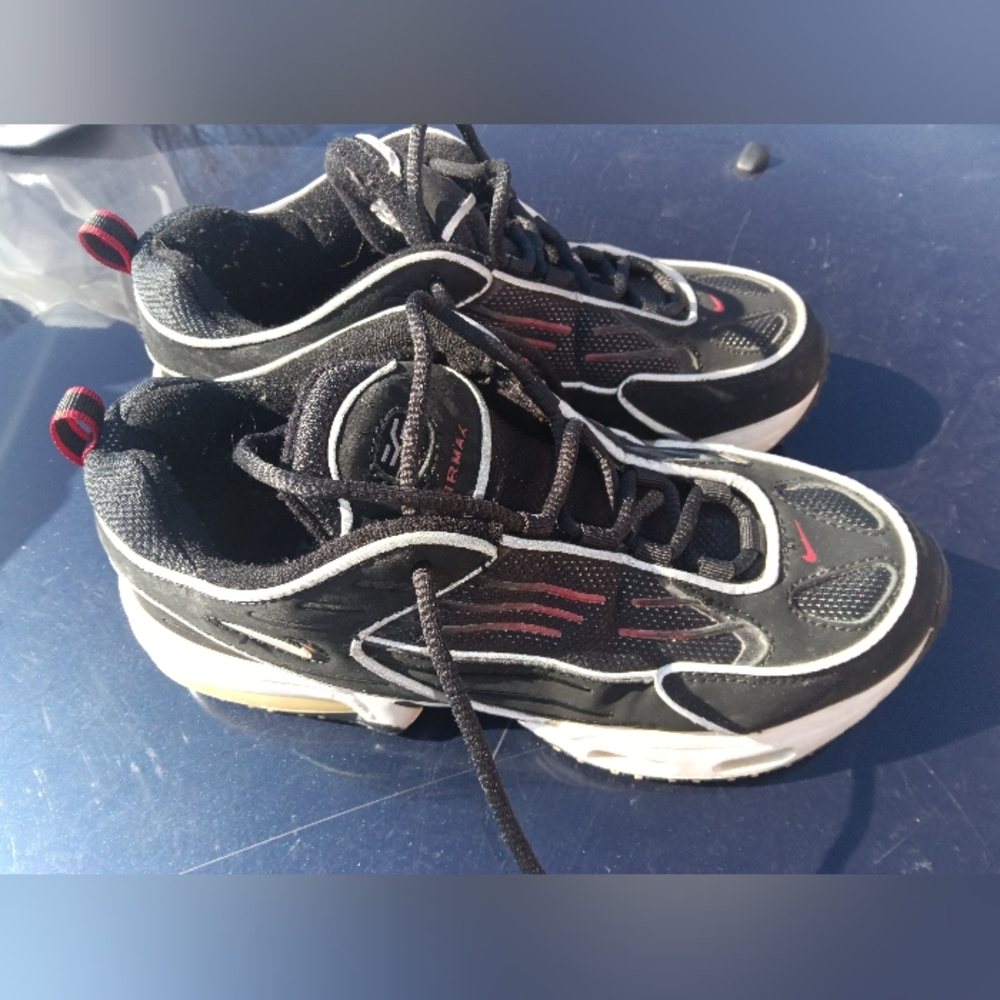 VTG Sz 6Y Nike Air Metal MAX IV Black Silver 1999 Vintage Shoes